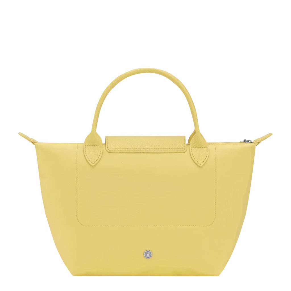 Lieblingstasche Le Pliage One handbag in yellow leather with top handles and a snap closure.