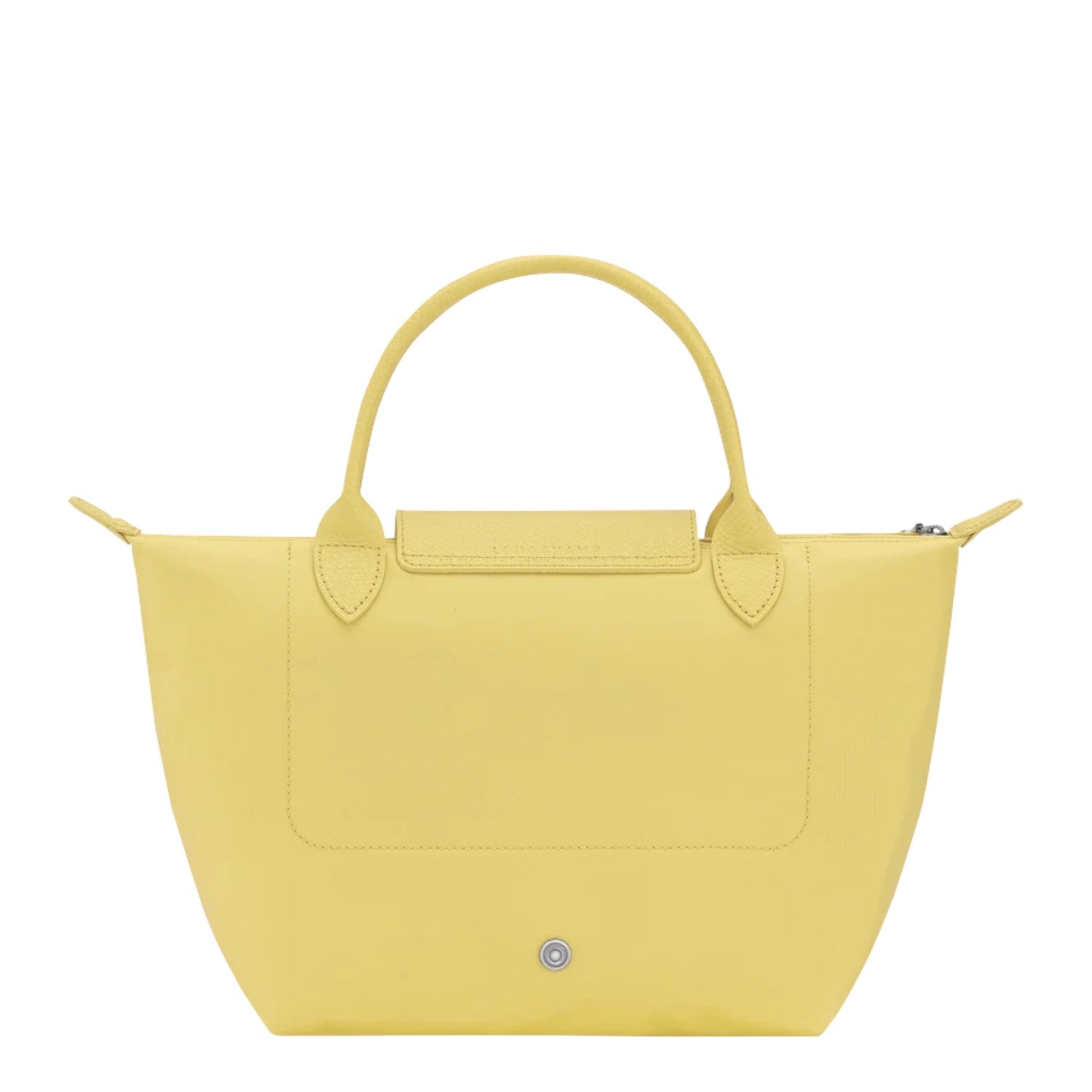 Lieblingstasche Le Pliage One handbag in yellow leather with top handles and a snap closure.