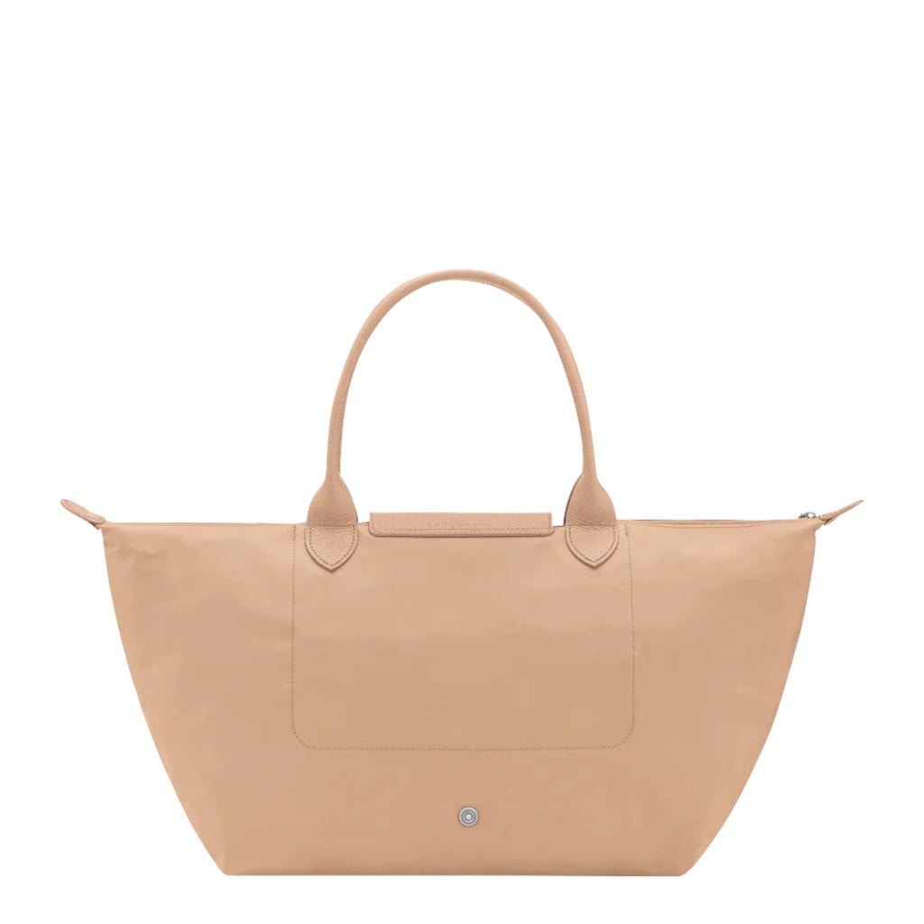 Lieblingstasche Le Pliage One Handtasche L, a beige nylon tote bag with leather handles and trim, featuring a front pocket and zip closure.