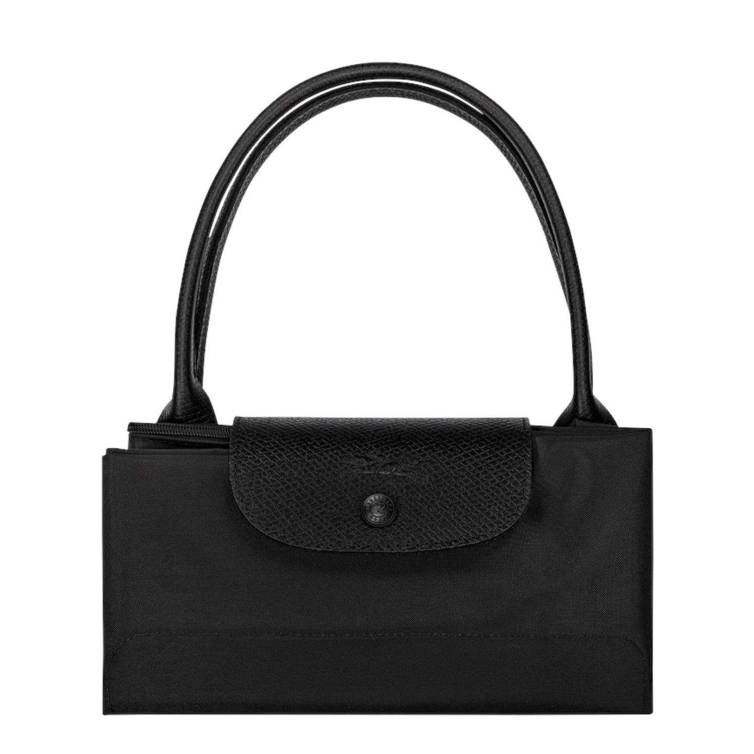 Lieblingstasche Le Pliage One Handtasche L black nylon tote bag with leather trim and snap closure