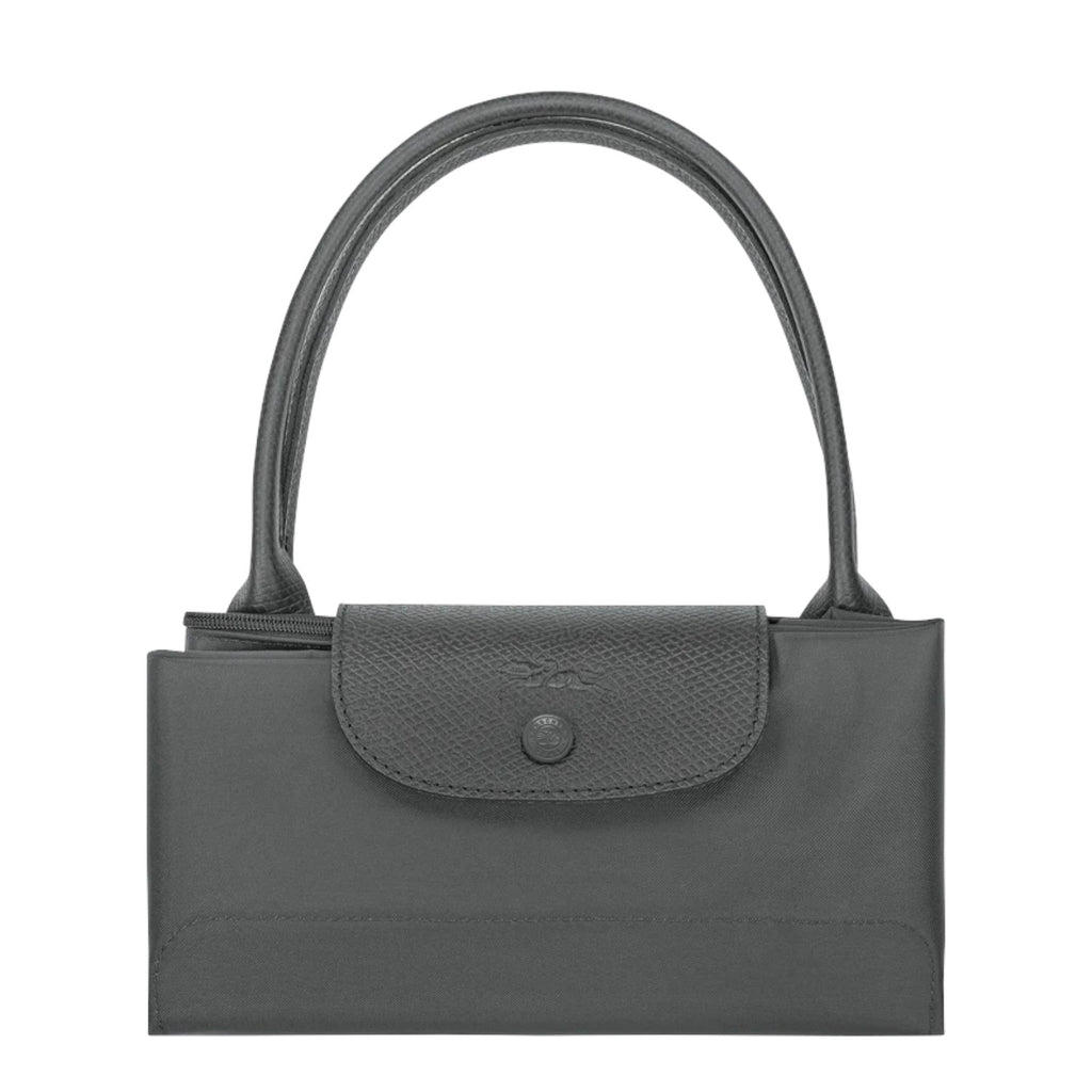 Lieblingstasche Le Pliage One Handtasche L, a grey nylon and leather tote bag with double handles and a snap closure.