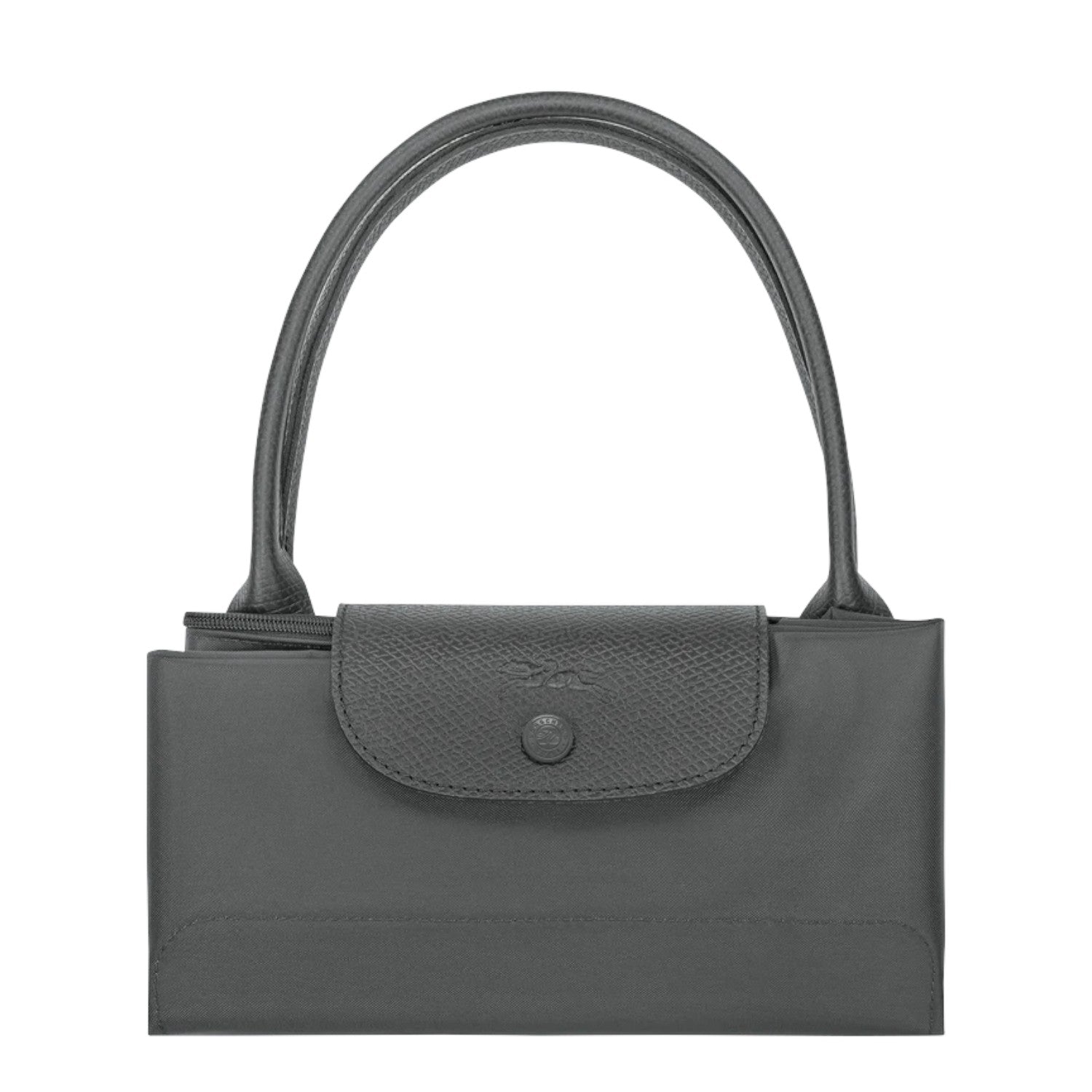 Lieblingstasche Le Pliage One Handtasche L, a grey nylon and leather tote bag with double handles and a snap closure.