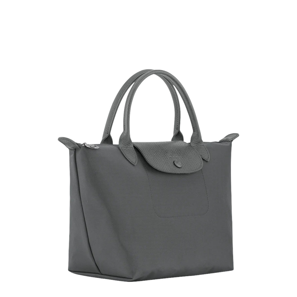 Lieblingstasche Le Pliage One Handtasche S in grey nylon with leather trim and snap closure.