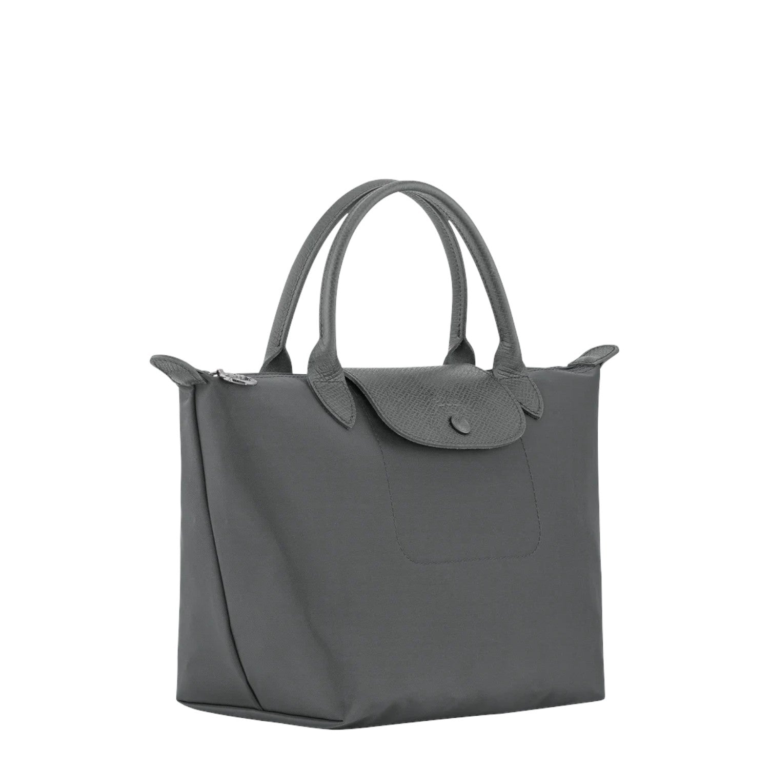 Lieblingstasche Le Pliage One Handtasche S in grey nylon with leather trim and snap closure.