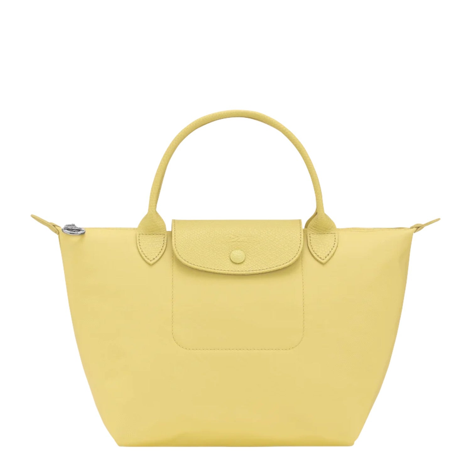 Lieblingstasche Le Pliage One Handtasche S, a small yellow leather handbag with a snap closure and a front pocket.