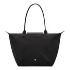 Lieblingstasche Le Pliage One L black nylon tote bag with leather handles and a snap closure.