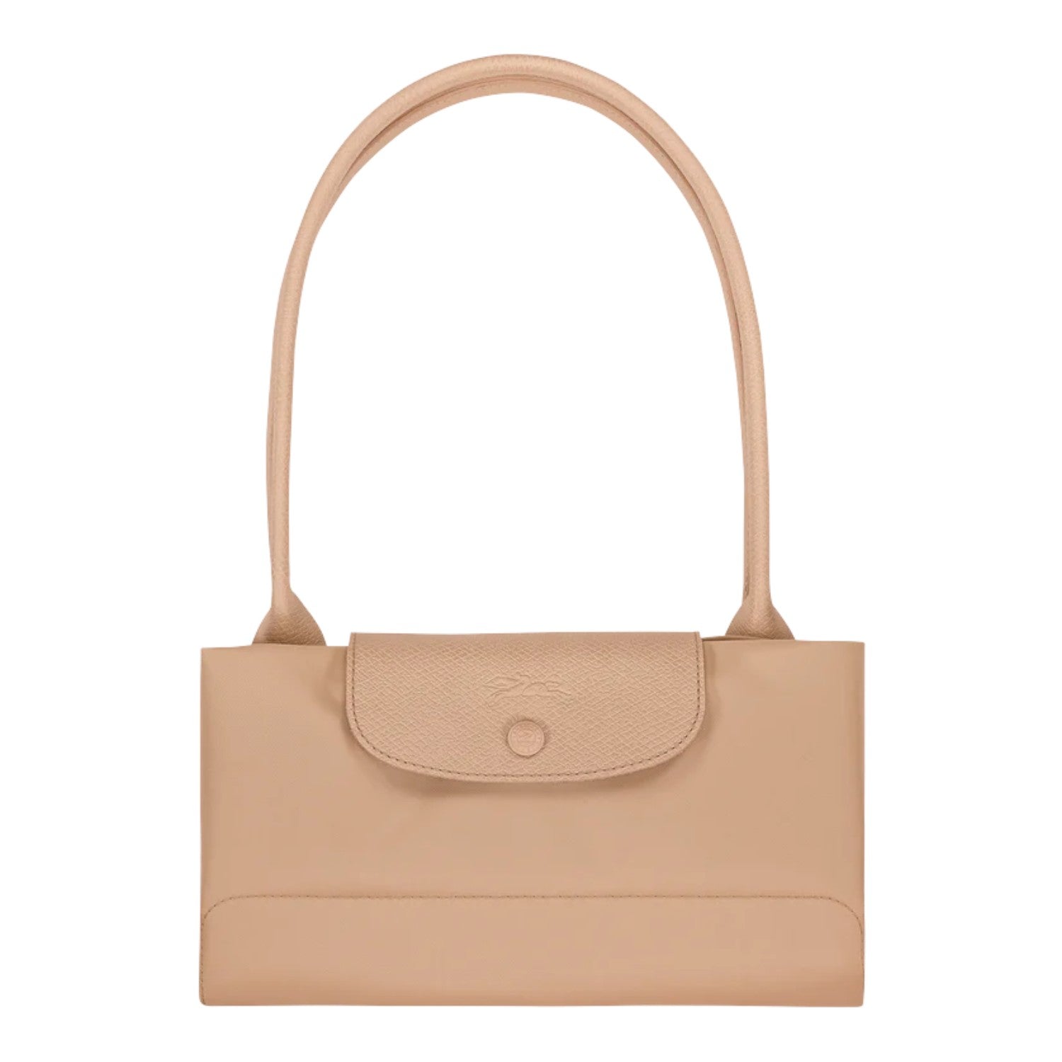 Lieblingstasche Le Pliage One L shoulder bag in beige leather with a single strap and button closure.