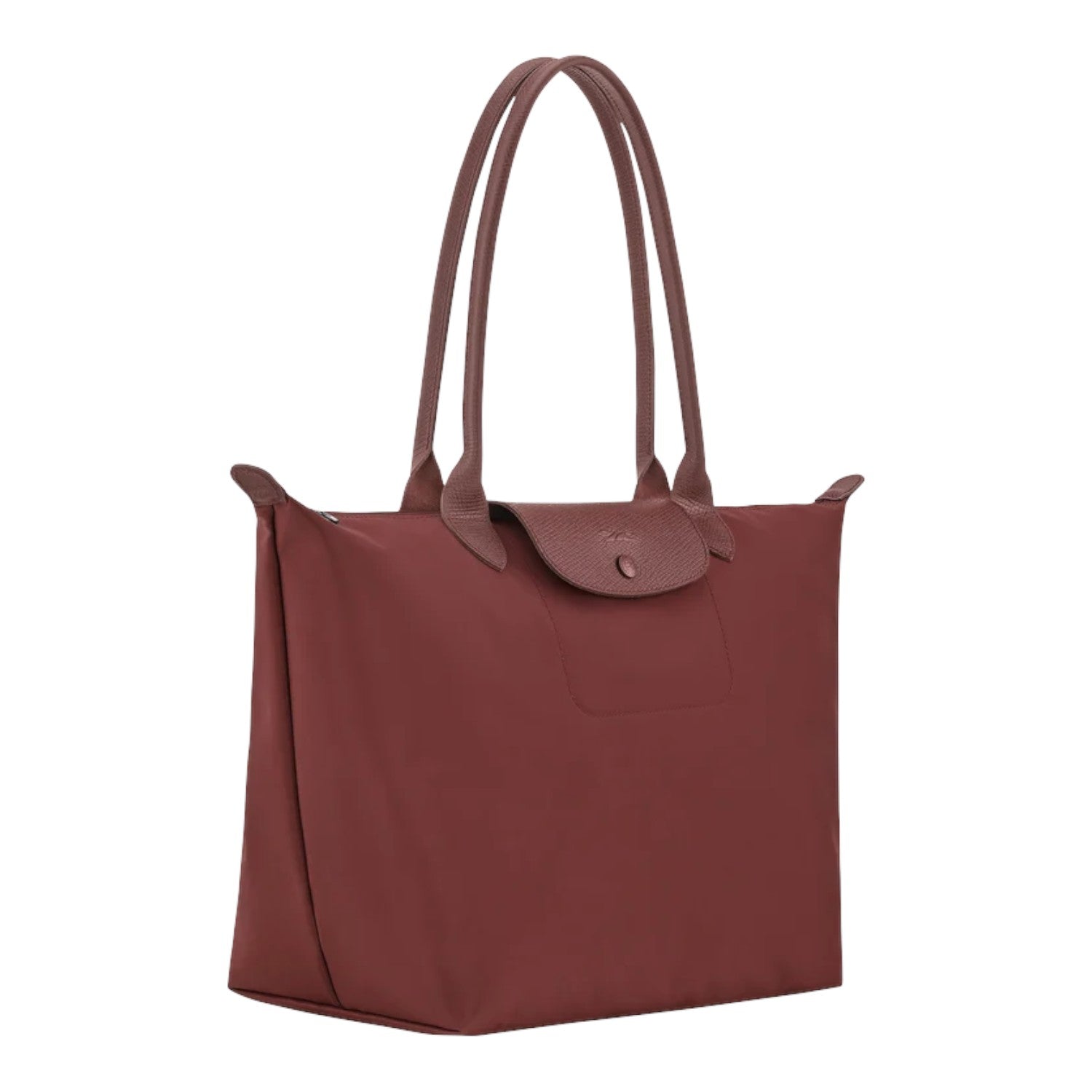 Lieblingstasche Le Pliage One L shoulder bag in dusty rose nylon with leather trim and handles.