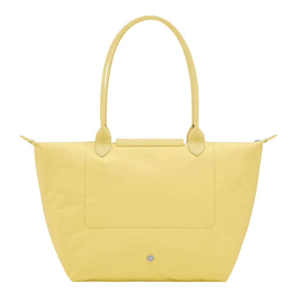 Lieblingstasche Le Pliage One L yellow nylon shoulder bag with leather handles and zip closure.