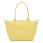Lieblingstasche Le Pliage One L yellow nylon shoulder bag with leather handles and zip closure.