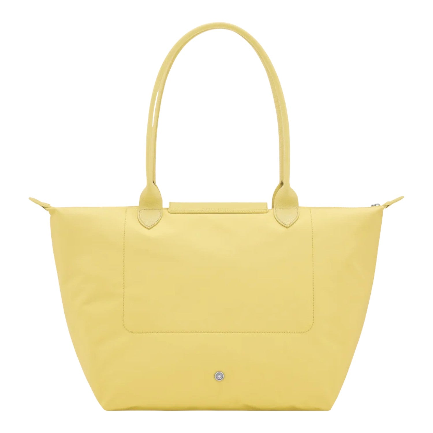 Lieblingstasche Le Pliage One L yellow nylon shoulder bag with leather handles and zip closure.