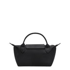 Lieblingstasche Le Pliage One Pochette black nylon handbag with leather trim and top handle.