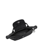 Lieblingstasche Le Pliage One Pochette black nylon zippered pouch with leather trim and logo charm.