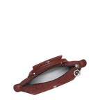 Lieblingstasche Le Pliage One Pochette in burgundy nylon with leather trim and silver hardware.
