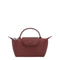 Lieblingstasche Le Pliage One Pochette in deep red nylon with leather trim and snap closure.