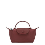 Lieblingstasche Le Pliage One Pochette in deep red nylon with leather trim and snap closure.