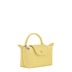 Lieblingstasche Le Pliage One Pochette in yellow nylon with leather trim and a silver charm.