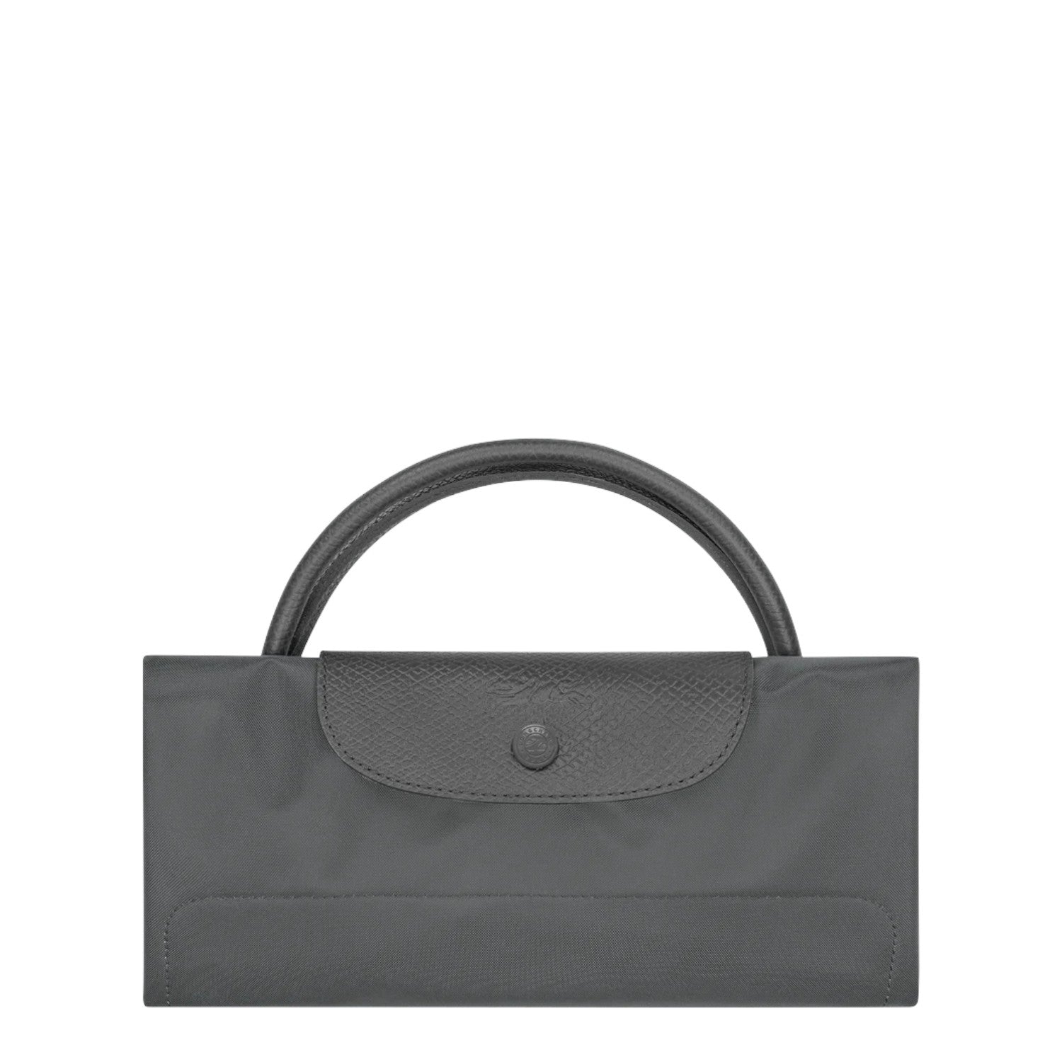 Lieblingstasche Le Pliage One Reisetasche L, grey nylon travel bag with leather trim and handles.