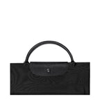 Lieblingstasche Le Pliage One Reisetasche XL black nylon travel bag with leather handles and snap closure.
