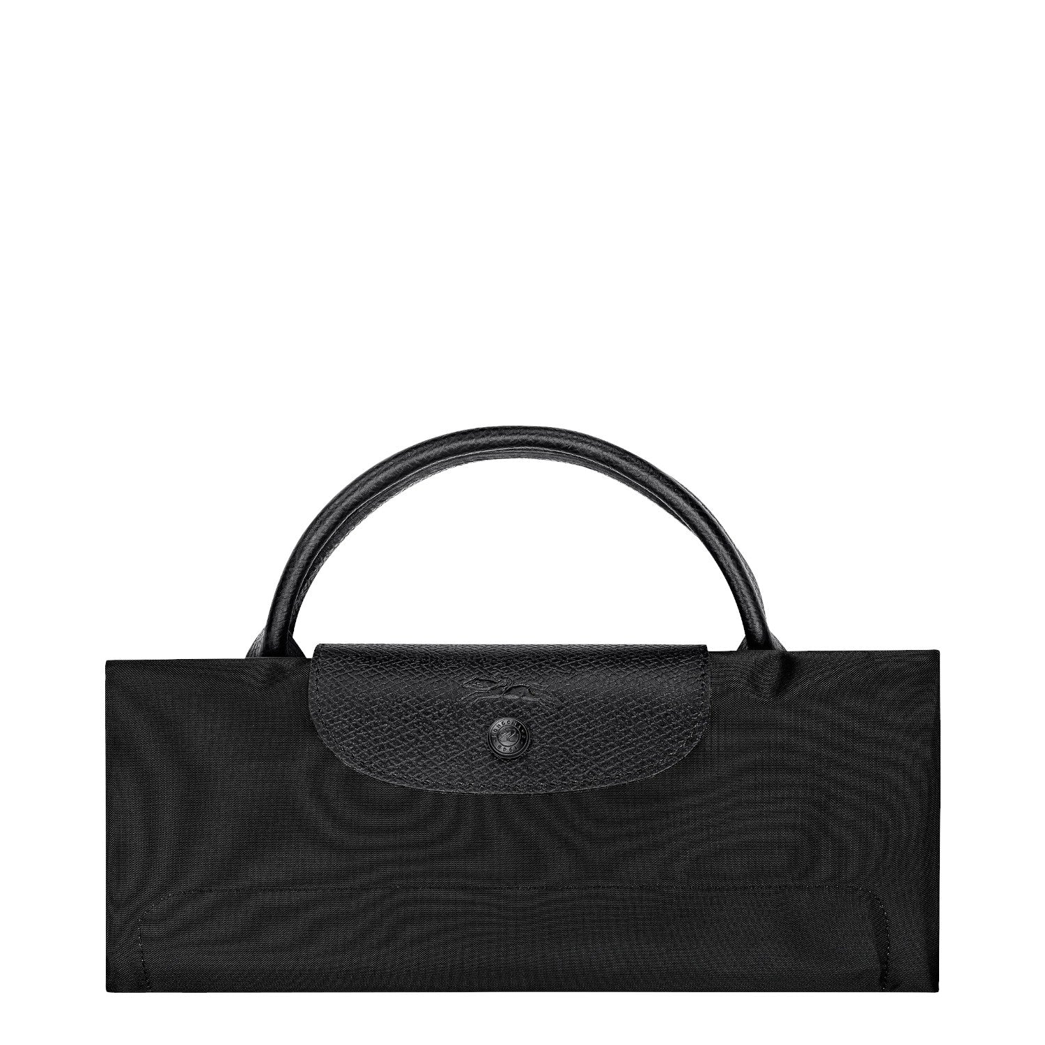 Lieblingstasche Le Pliage One Reisetasche XL black nylon travel bag with leather handles and snap closure.