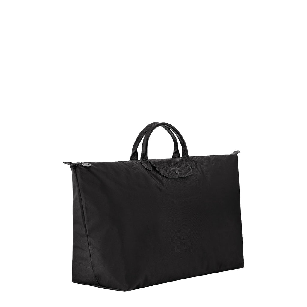 Lieblingstasche Le Pliage One Reisetasche XL black nylon travel bag with leather handles and snap closure