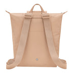 Lieblingstasche Le Pliage One Rucksack in beige nylon with adjustable shoulder straps and leather trim.