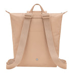 Lieblingstasche Le Pliage One Rucksack in beige nylon with adjustable shoulder straps and leather trim.