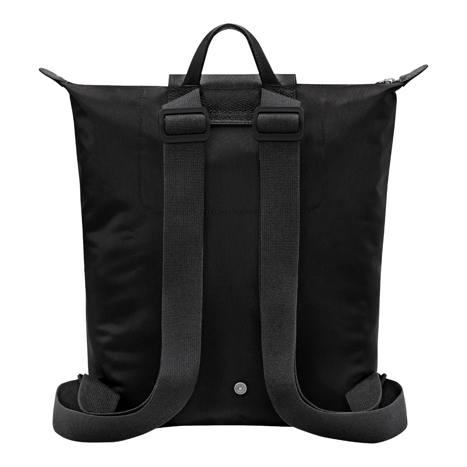 Lieblingstasche Le Pliage One Rucksack, black nylon backpack with adjustable straps and leather trim.