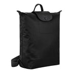 Lieblingstasche Le Pliage One Rucksack in black nylon with leather trim and snap closure.
