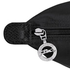 Lieblingstasche Le Pliage One Rucksack in black nylon with leather trim and signature horse logo zipper pull.