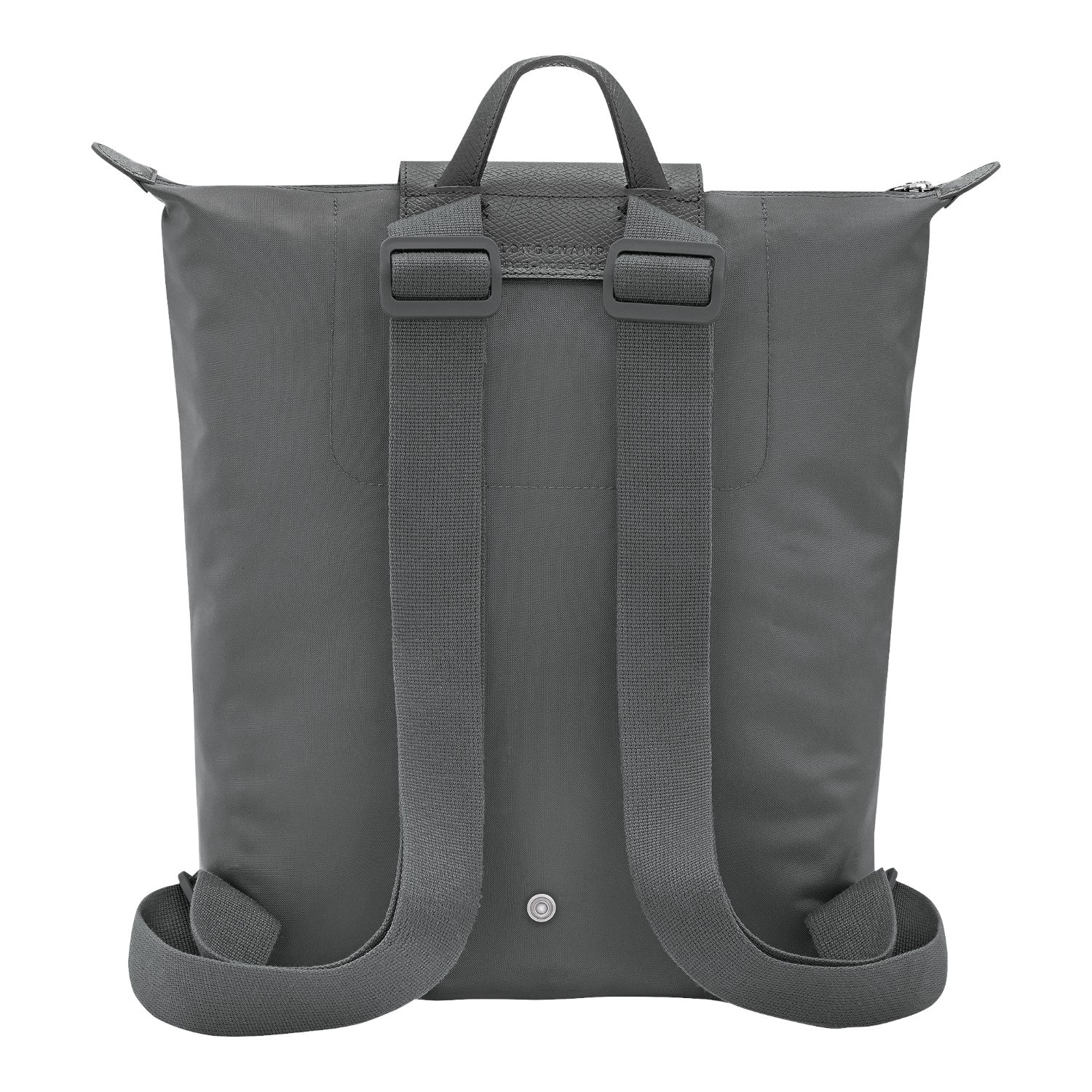 Lieblingstasche Le Pliage One Rucksack in grey nylon with adjustable straps and top handle.
