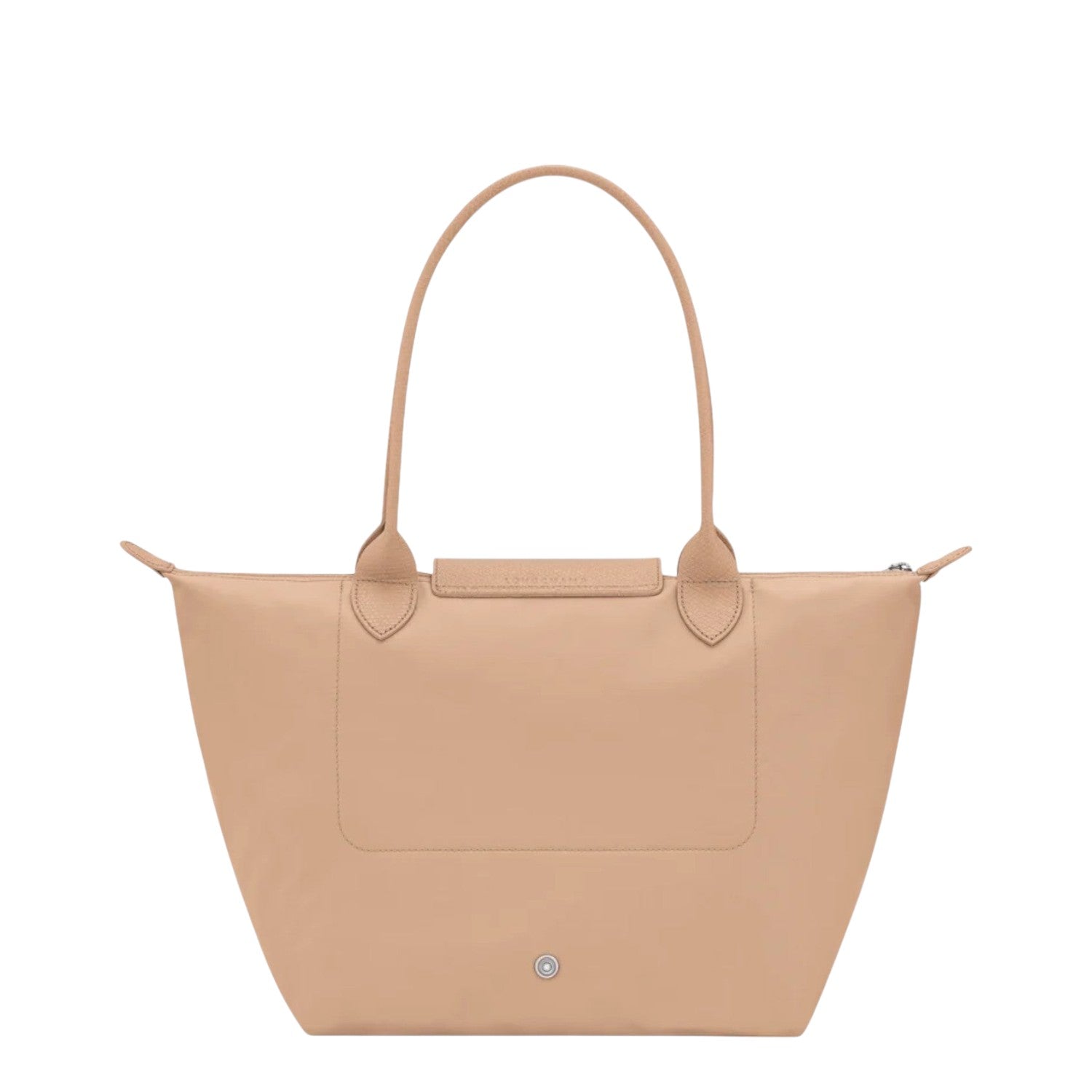 Lieblingstasche Le Pliage One shoulder bag in beige nylon with leather trim and handles. Features a zip closure and front pocket.
