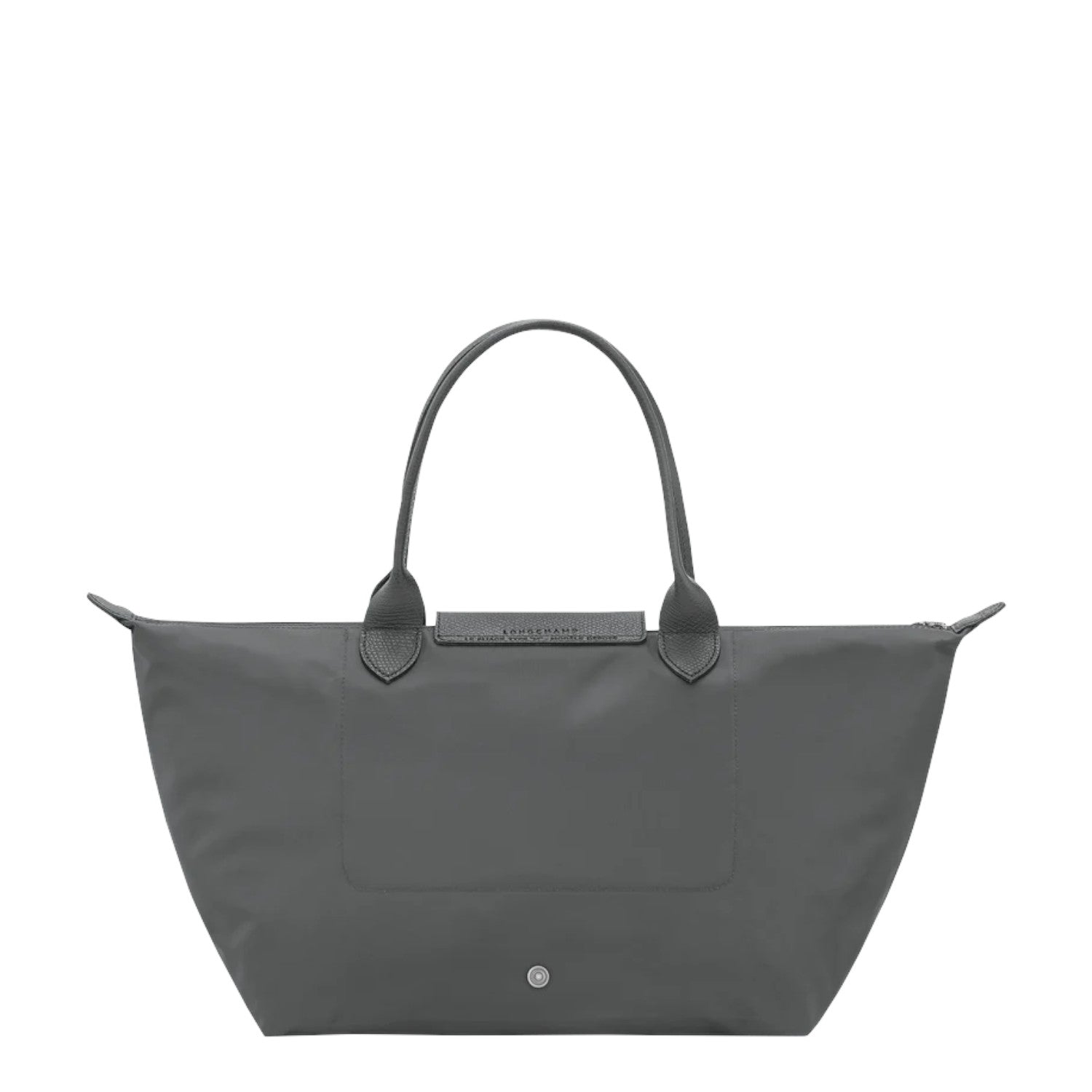Lieblingstasche Le Pliage One large grey nylon tote bag with leather trim and handles.