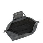 Lieblingstasche Le Pliage One travel bag in dark grey nylon with leather trim and snap closure.