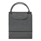 Lieblingstasche Le Pliage One travel bag in grey nylon with leather trim and snap closure.