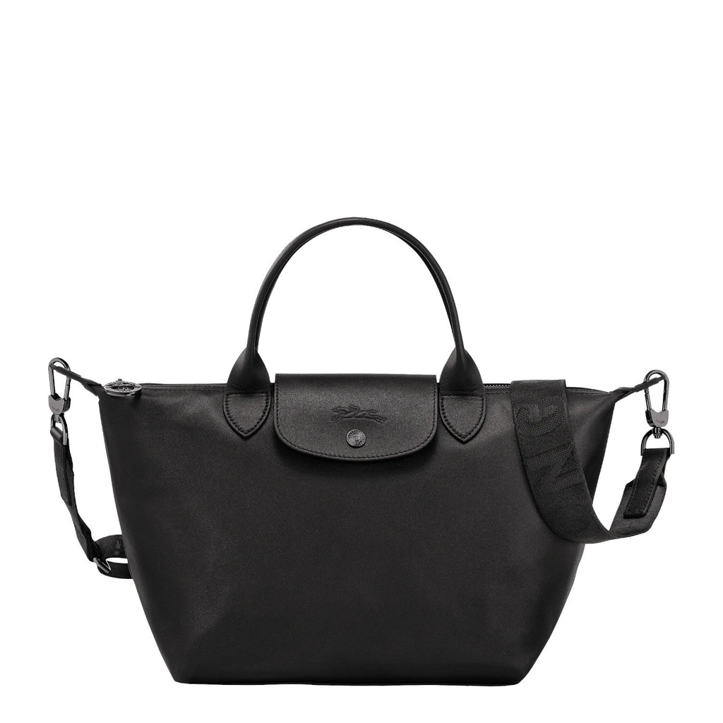 Lieblingstasche Le Pliage Xtra small black leather handbag with top handles and detachable shoulder strap