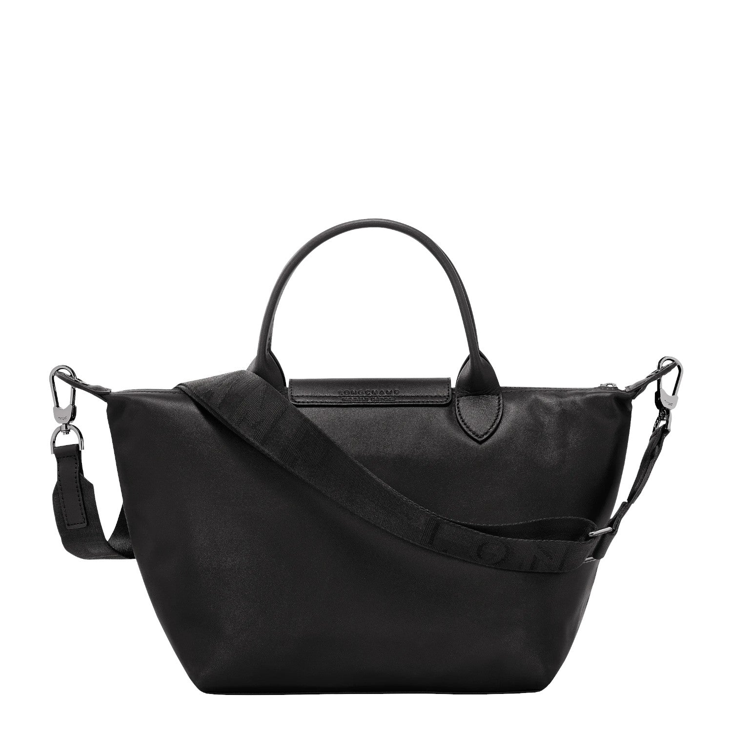 Lieblingstasche Le Pliage Xtra small black leather handbag with top handles and adjustable shoulder strap