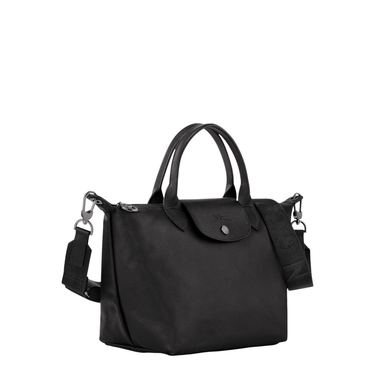 Lieblingstasche Le Pliage Xtra small black leather handbag with top handles and detachable shoulder strap