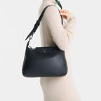 Lieblingstasche Le Pliage Xtra M black cowhide leather shoulder bag with adjustable strap and metallic details