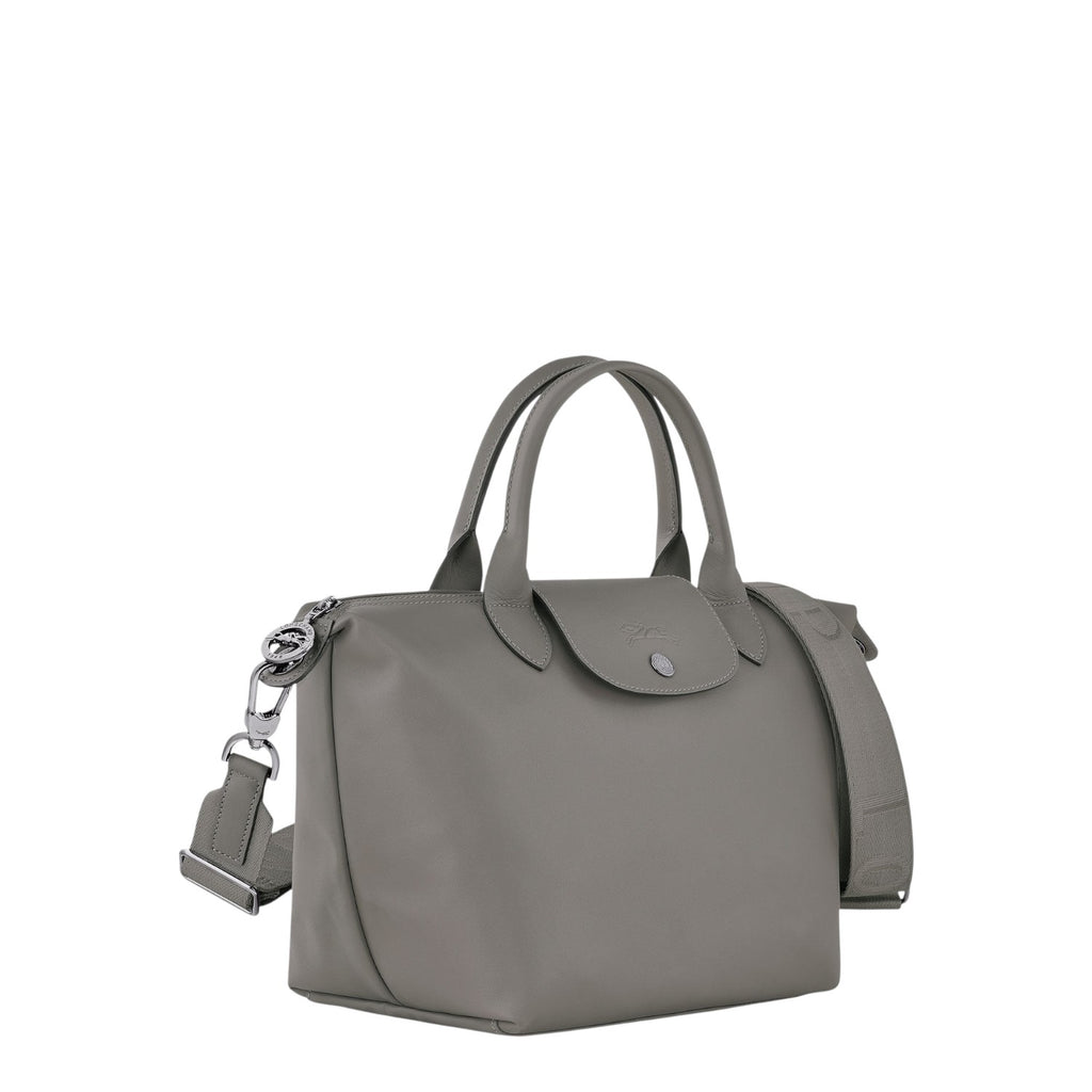Lieblingstasche Le Pliage Xtra small grey cowhide leather handbag with detachable shoulder strap and zip closure