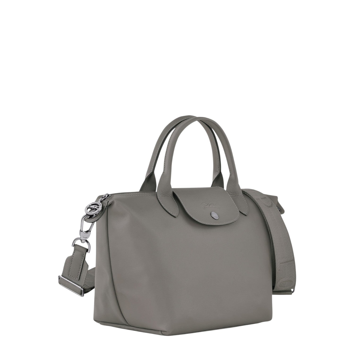 Lieblingstasche Le Pliage Xtra small grey cowhide leather handbag with detachable shoulder strap and zip closure