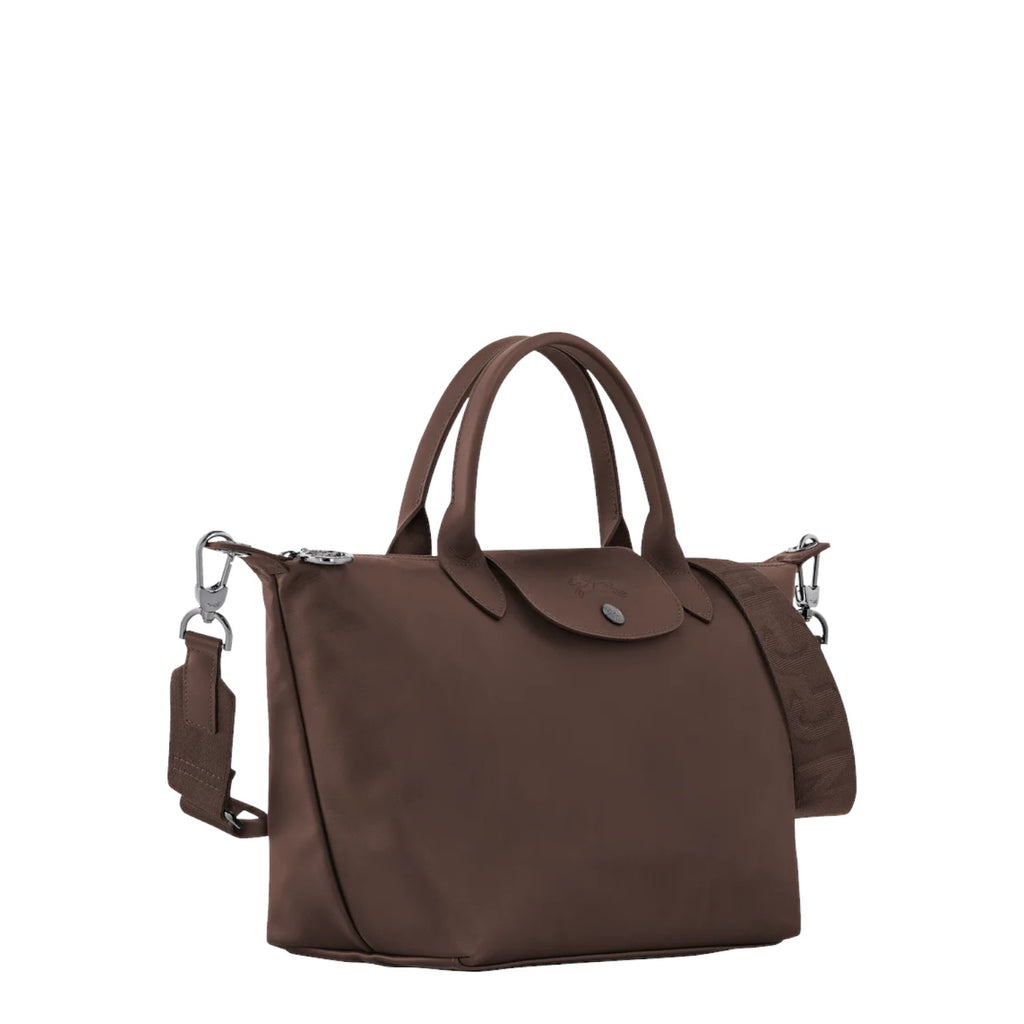 Lieblingstasche Le Pliage Xtra Handtasche S, a brown leather handbag with top handles and a detachable crossbody strap.