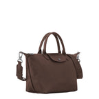 Lieblingstasche Le Pliage Xtra Handtasche S, a brown leather handbag with top handles and a detachable crossbody strap.