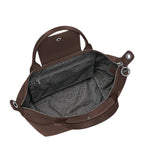 Lieblingstasche Le Pliage Xtra Handtasche S, brown leather handbag with zip closure and interior pockets.