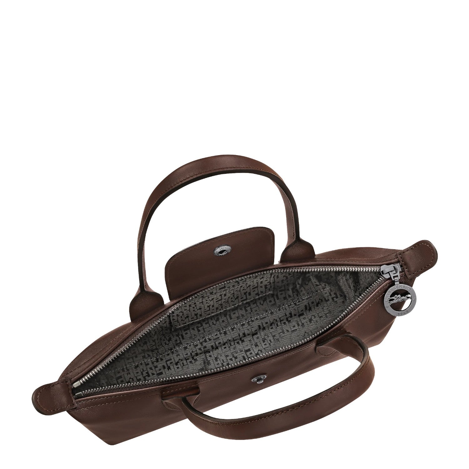 Lieblingstasche Le Pliage Xtra Schultertasche S, a small brown leather handbag with a zip closure and branded lining.