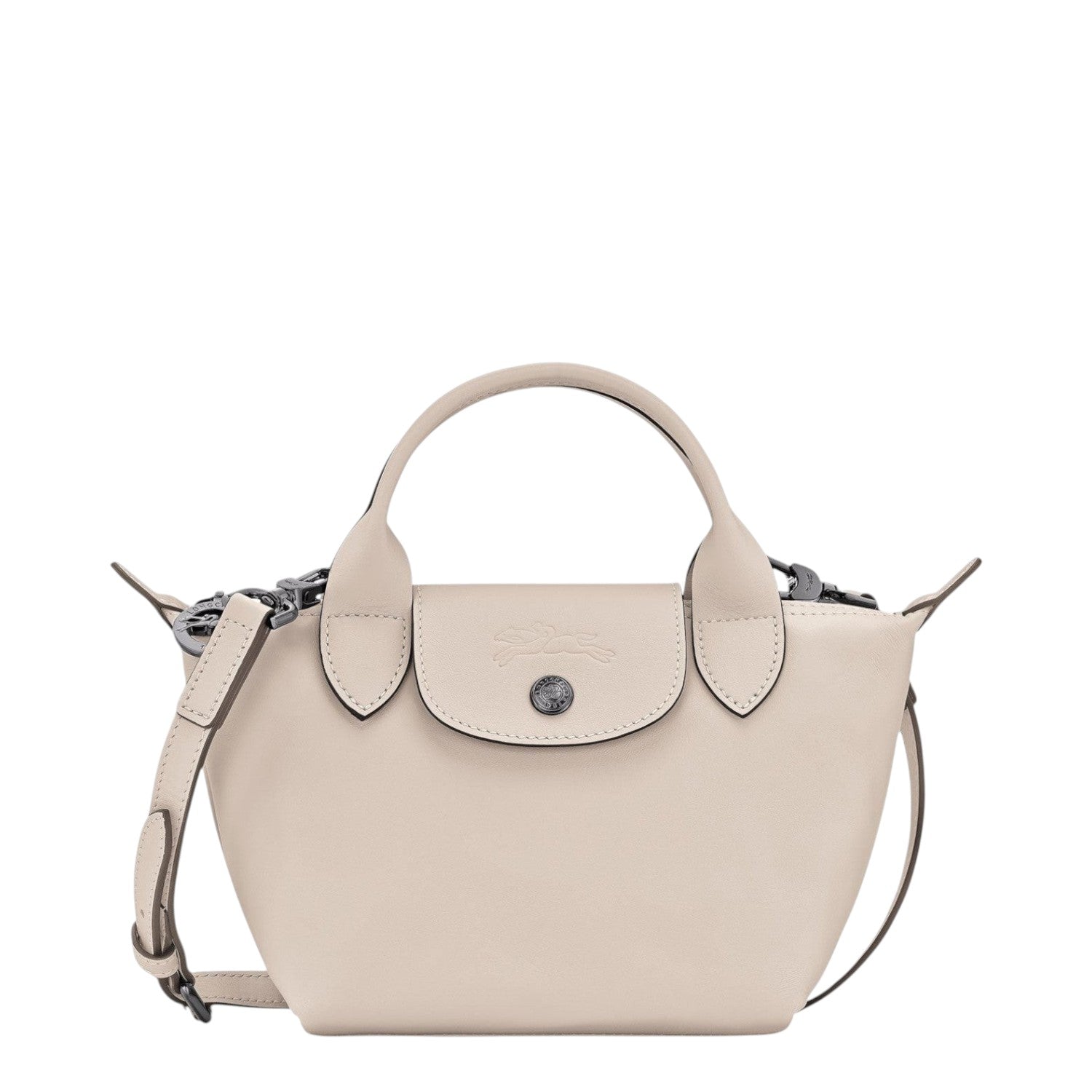 Lieblingstasche Le Pliage Xtra XS handbag in beige smooth cowhide leather with adjustable shoulder strap