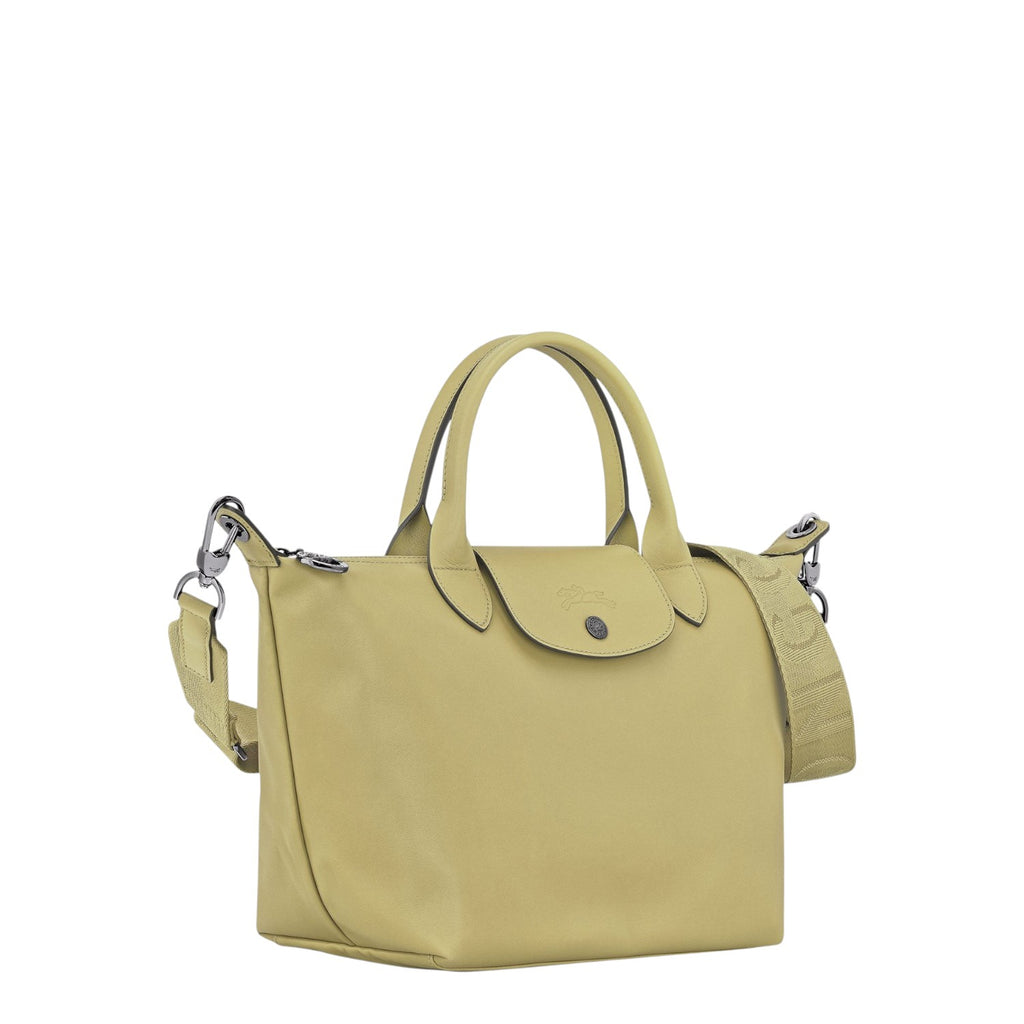 Lieblingstasche Le Pliage Xtra S handbag in light yellow smooth cowhide leather with a detachable shoulder strap.