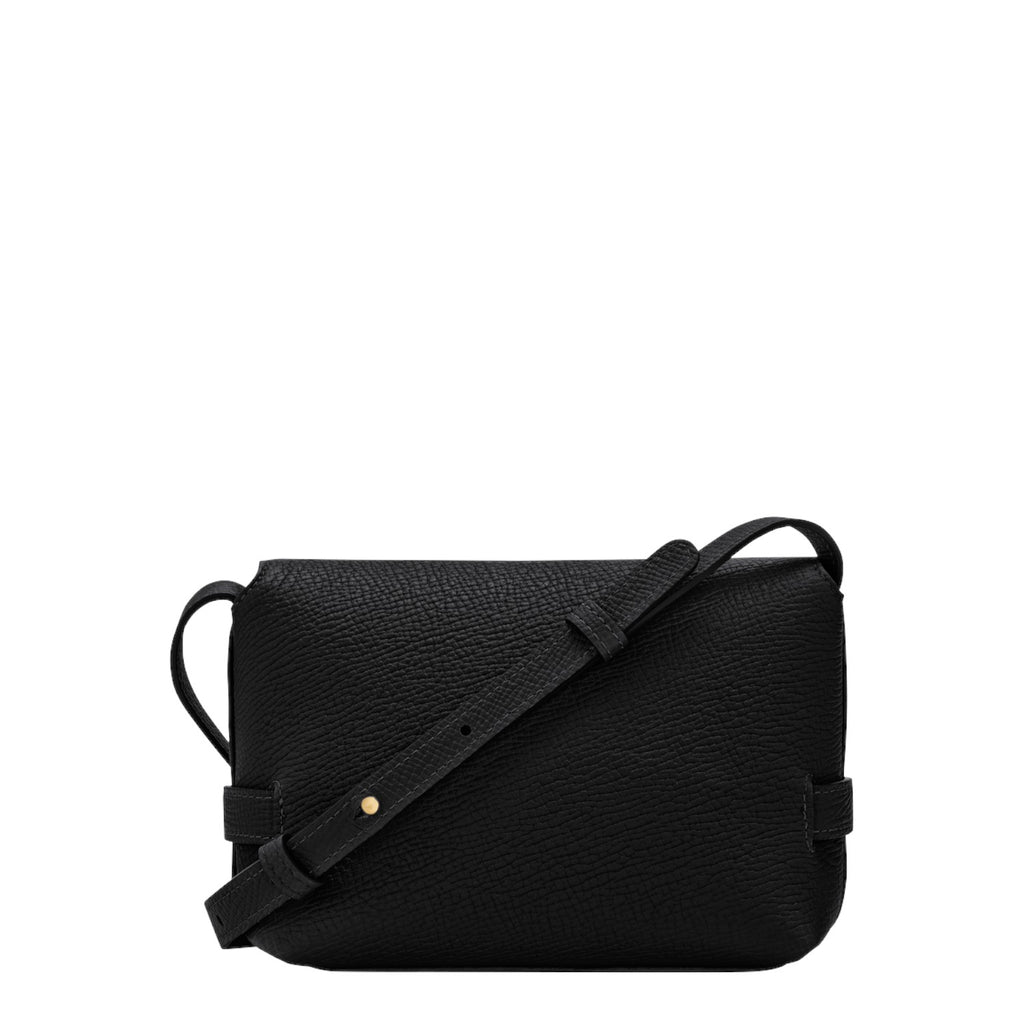 Lieblingstasche Le Smart Flow Umhängetasche S in black grained leather with an adjustable shoulder strap