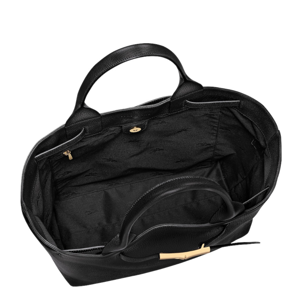Lieblingstasche Le Smart Flow Handtasche L in black leather with gold-tone hardware and spacious interior