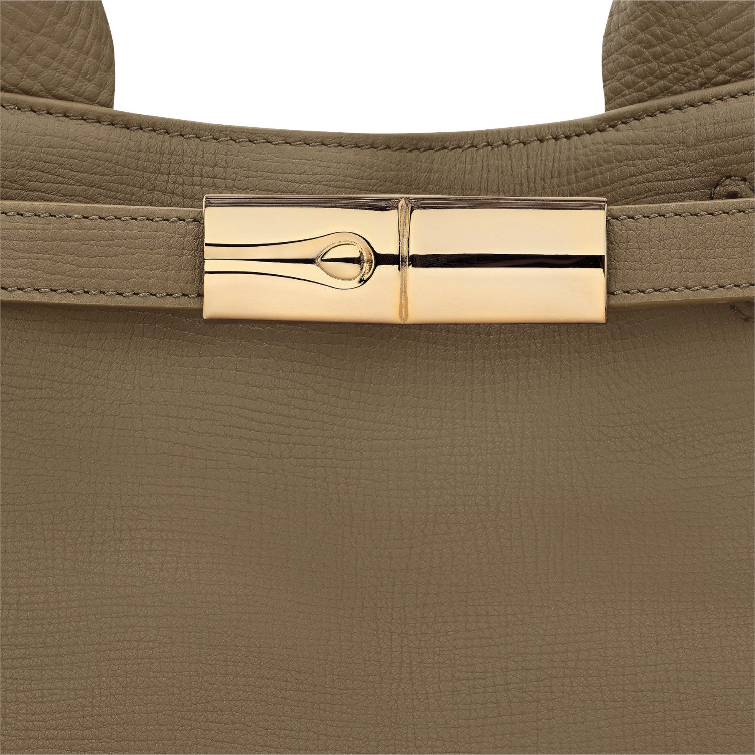 Lieblingstasche Le Smart Flow Handtasche L in taupe grained leather with a polished gold-tone metal clasp detail